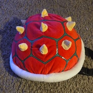 Red Spiked Shell Backpack